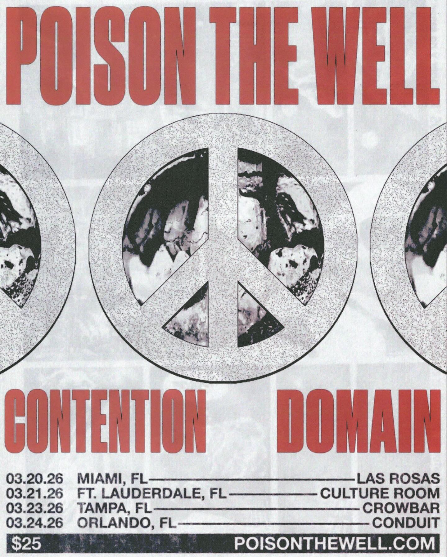 Poison The Well Peace in Place Tour Poster 2026